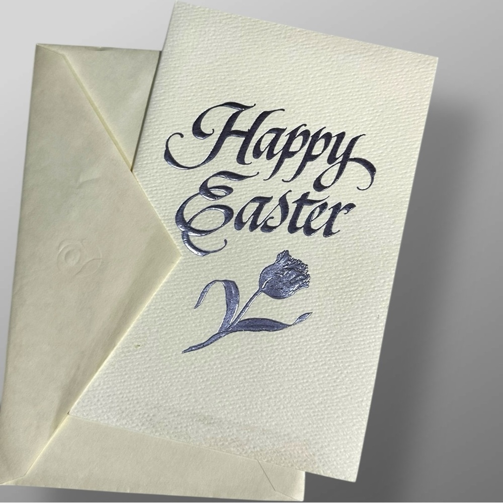 American Greetings Cream and Blue "Happy Easter" Card